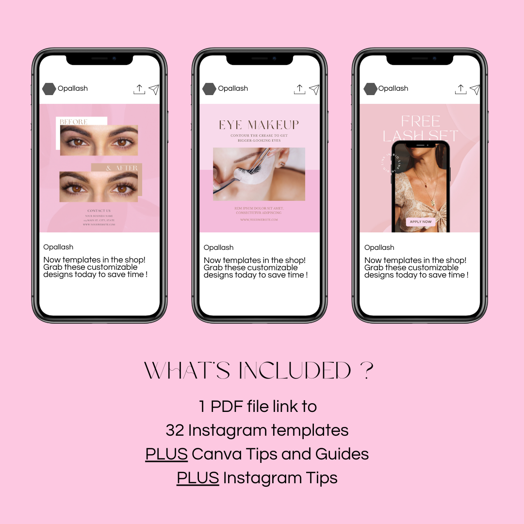 LASH INSTA POST TEMPLATE PINK