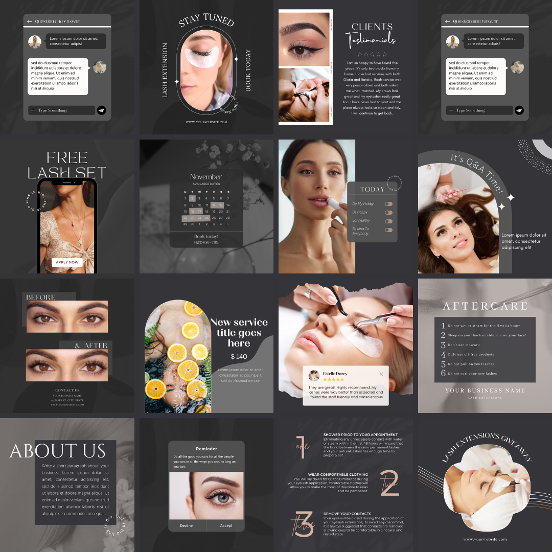 LASH INSTAGRAM TEMPLATE DARK