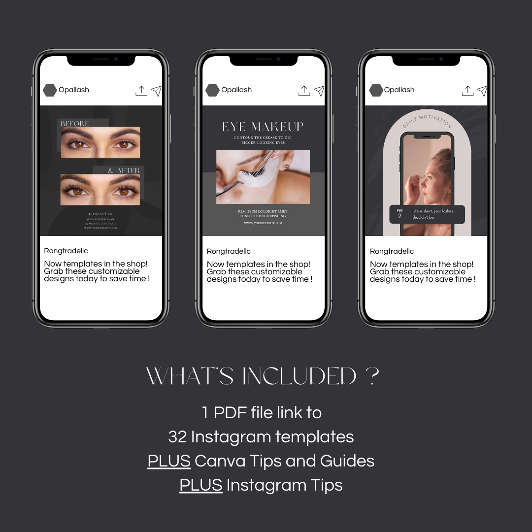 LASH INSTAGRAM TEMPLATE DARK