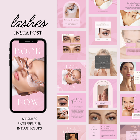 LASH INSTA POST TEMPLATE PINK