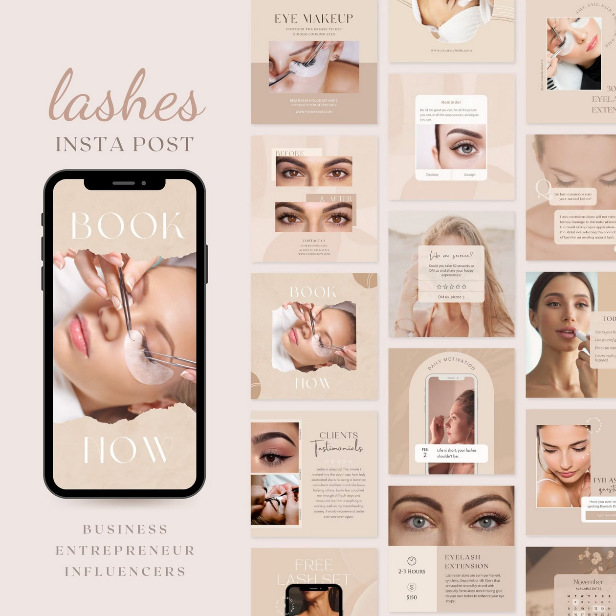 LASH INSTA POST TEMPLATE NUDE